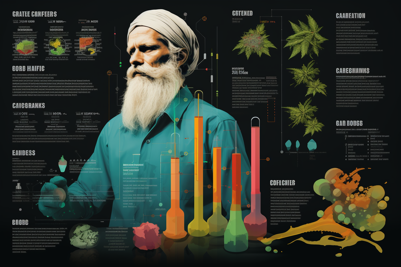 Eine Infografik, die den Extraktionsprozess von CBG aus der Cannabispflanze zeigt